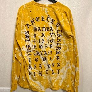 Kanye West Kobe Bryant Men’s Yellow Life of Pablo Long Sleeve Tshirt XL 24x29